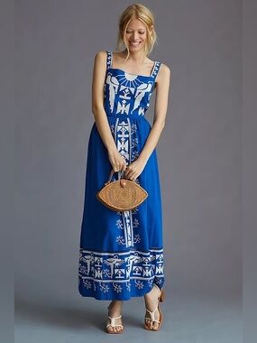 chinese dress ladies Off-White Flowerful Birds Lenzing™ Ecovero™ Euroflax™ Midi Dress – FARM Rio main image 0
